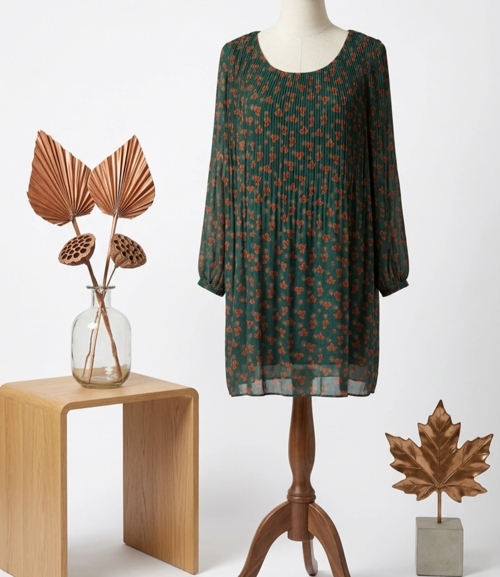 💚 vestido plisado y floreado mujer T38 💚 – photo 4